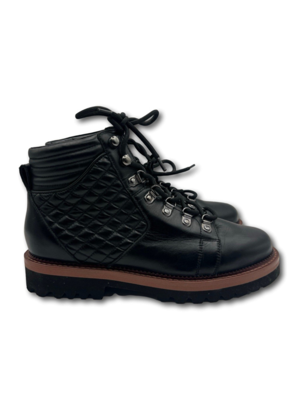 Blondo Helen Hiking Boots Leather Waterproof Black Lace up Woman’s Size 6.5